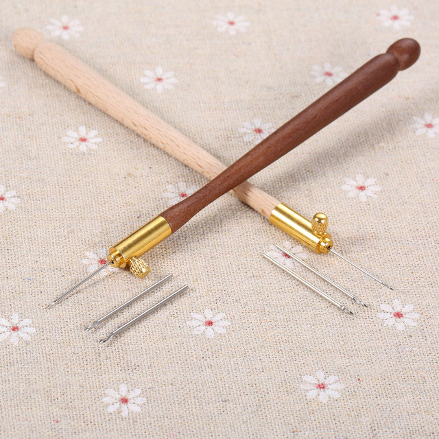 4pcs/kit 110mm French Embroidery Needle Tambour Crochet Hook Wood Handle 3  Needles S Couture Luneville Glitter Bead Too Giftl - Sewing Tools &  Accessory - AliExpress
